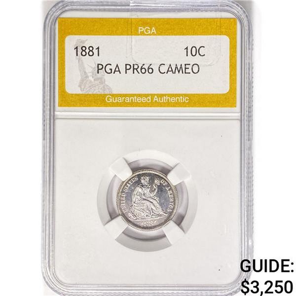 1881 Seated Liberty Dime PGA PR66 Cameo
