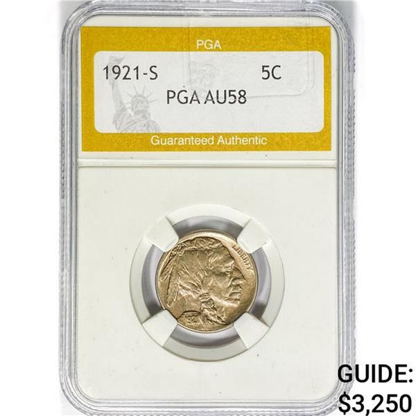 1921-S Buffalo Nickel PGA AU58