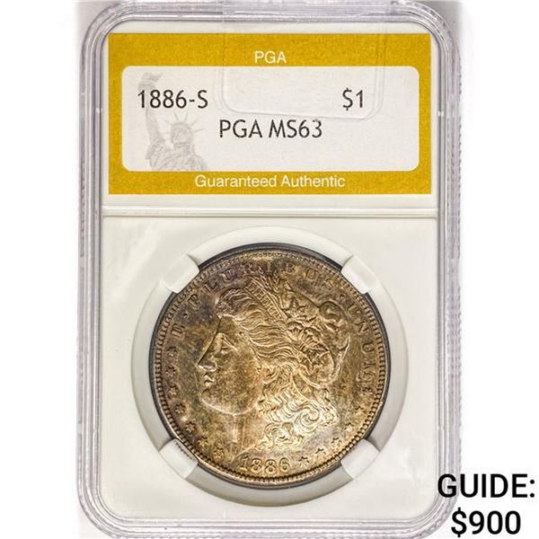 1886-S Morgan Silver Dollar PGA MS63