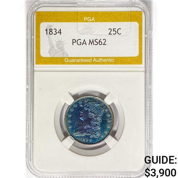 1834 Capped Bust Quarter PGA MS62