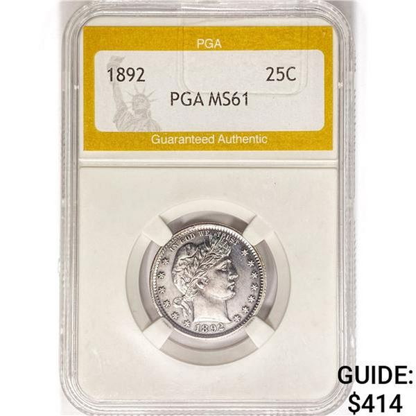 1892 Barber Quarter PGA MS61