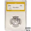 Image 1 : 1892 Barber Quarter PGA MS61