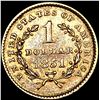 Image 2 : 1851 Rare Gold Dollar CLOSELY UNCIRCULATED