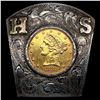 Image 1 : 1882-S US $5 Gold Eagle as Belt Buckle HIGH GRADE