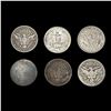 Image 2 : [6] Varied US SILV Quarters (1844-O, 1893, 1903, 1