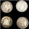 Image 1 : [4] Varied US Quarters (1856, 1870, 1876, 1915) NI