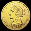 Image 1 : 1880-S $5 Gold Half Eagle CLOSELY UNCIRCULATED
