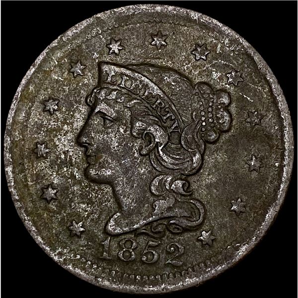 1852 Braided Hair Large Cent LIGHTLY CIRCULATED
