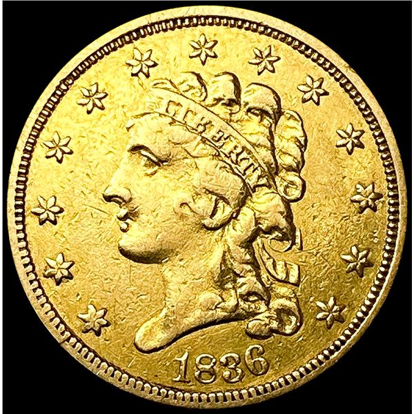 1836 $2.50 Gold Quarter Eagle NEARLY UNCIRCULATED