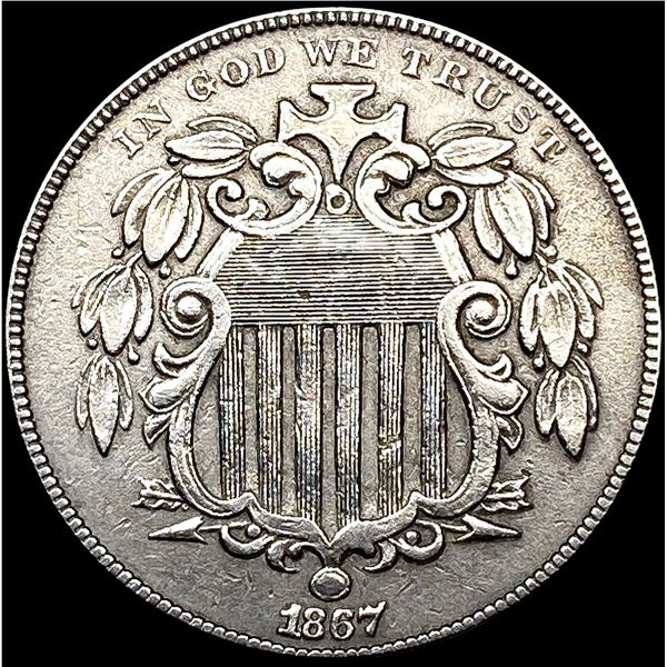 1867 No Rays Shield Nickel CLOSELY UNCIRCULATED