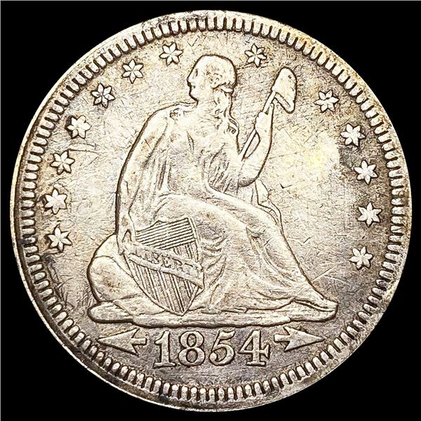 1854 Arws Seated Liberty Quarter LIGHTLY CIRCULATE
