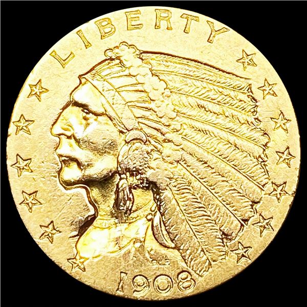 1908 $2.50 Gold Quarter Eagle NEARLY UNCIRCULATED