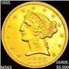 Image 1 : 1855 $5 Gold Half Eagle UNCIRCULATED