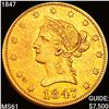 Image 1 : 1847 $10 Gold Eagle UNCIRCULATED