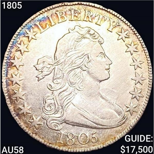 1805 Draped Bust Half Dollar CLOSELY UNCIRCULATED
