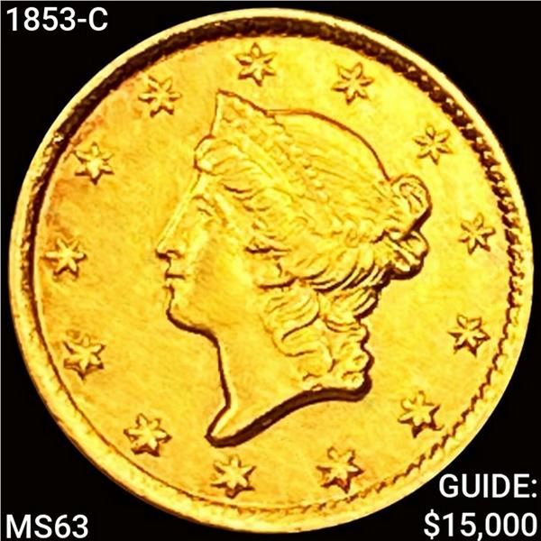 1853-C Rare Gold Dollar UNCIRCULATED