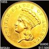 Image 1 : 1855 $3 Gold Piece UNCIRCULATED +