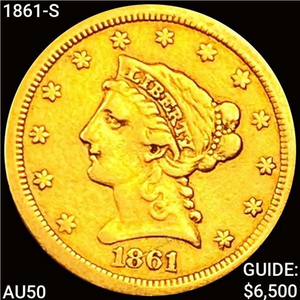 1861-S $2.50 Gold Quarter Eagle HIGH GRADE