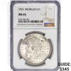 Image 1 : 1921 Morgan Silver Dollar NGC MS65