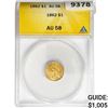 Image 1 : 1862 Rare Gold Dollar ANACS AU58