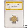 Image 1 : 1881 Nickel Three Cent PGA MS64