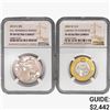 Image 1 : [2] US Commem Coinage w/ 1oz Plat & Gold Bimetalli