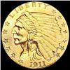 Image 1 : 1911 $2.50 Gold Quarter Eagle CLOSELY UNCIRCULATED