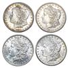 [4] Morgan Silver Dollars BU [1880-S, 1882, 1885,