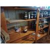 Image 1 : WOODEN SHELF C/W ASSORTED CANNED GOODS, JARS AND SPICES  QUALITY UNKNOWN,