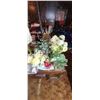 Image 1 : 10 BIG ASSORTED LARGE VASES AND FLOWERS ON TOP OF DESK