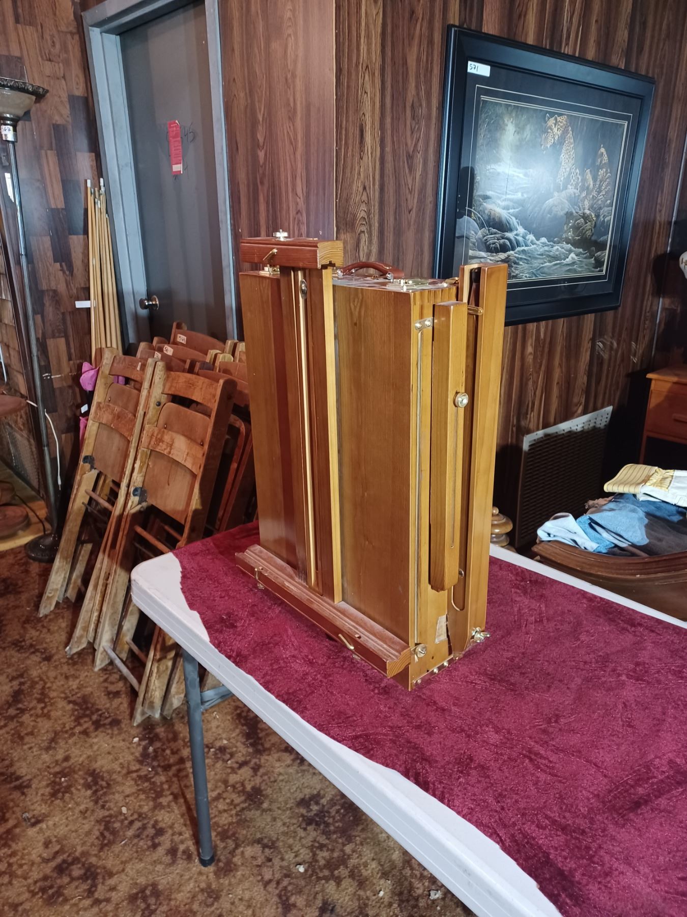 Case Easel Examples LARGE WOODEN PORTABLE ART EASEL IN CASE