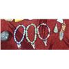 Image 16 : RINGS/ BRACELETTES/ STONES/ CRACKLE QUARTZ AND CRYSTALS WITH TWO WOODEN BOXES