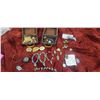 Image 1 : RINGS/ BRACELETTES/ STONES/ CRACKLE QUARTZ AND CRYSTALS WITH TWO WOODEN BOXES
