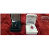 Image 1 : 10KT GOD/CZ DANGLE EARINGS AND 15.3CT RUBY PENDANT