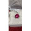 Image 2 : 10KT GOD/CZ DANGLE EARINGS AND 15.3CT RUBY PENDANT