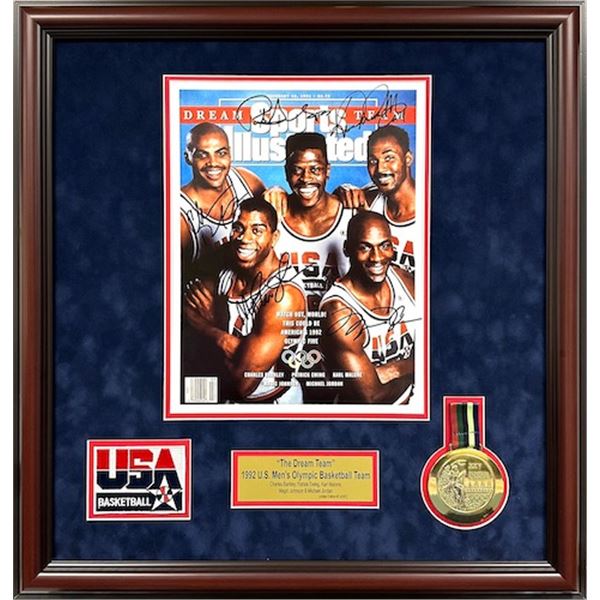 Framed Sports Illustrated Signed by “The Dream Team”