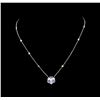 Image 2 : 14KT White Gold 1.44 ctw Tanzanite and Diamond Necklace