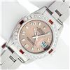 Image 2 : Rolex Ladies Quickset Salmon Arabic & Ruby Diamond Datejust 26MM