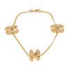 Image 1 : Chanel Gold Plated Brass CC Rhinestone Charm Bracelet