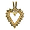 Image 2 : Classic Petite 10K Yellow Gold 0.46 ctw Diamond Framed Open Heart Charm Pendant