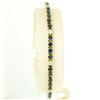 Image 3 : 14k Solid Yellow Gold 5.13 ctw Round Sapphire & Diamond Line Tennis Bracelet