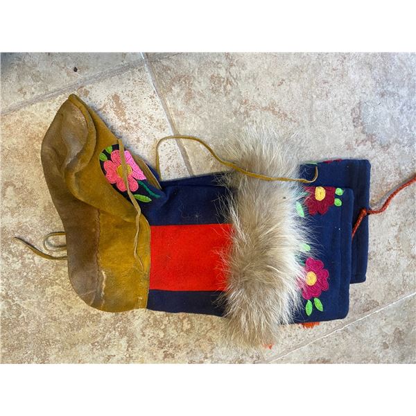 Moccasins ,Decorated with beautiful yarn stitch work