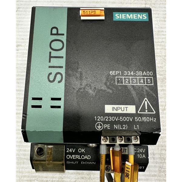 Siemens #6EP1334-3BA00 SITOP modular 10A 1/2 ph Power Supply