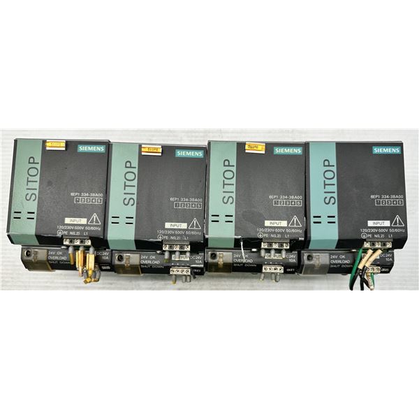 (4) Siemens #6EP1334-3BA00 SITOP modular 10A 1/2 ph Power Supply