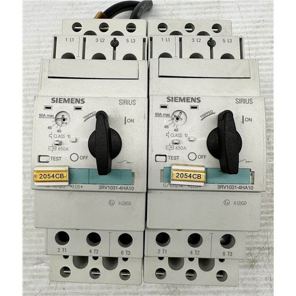 Lot of (2) Siemens #3RV10312-4HA10 Contactors