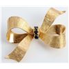 Image 1 : 14K YELLOW GOLD SAPPHIRE BOW BROOCH PENDANT