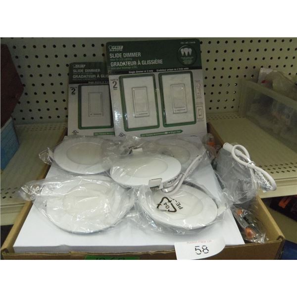 LED recessed lighting, slide dimmer switches