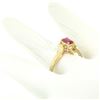 Image 6 : 14K Solid Yellow Gold.83 ctw Prong Set Emerald Cut Red Ruby Solitaire Bypass Rin