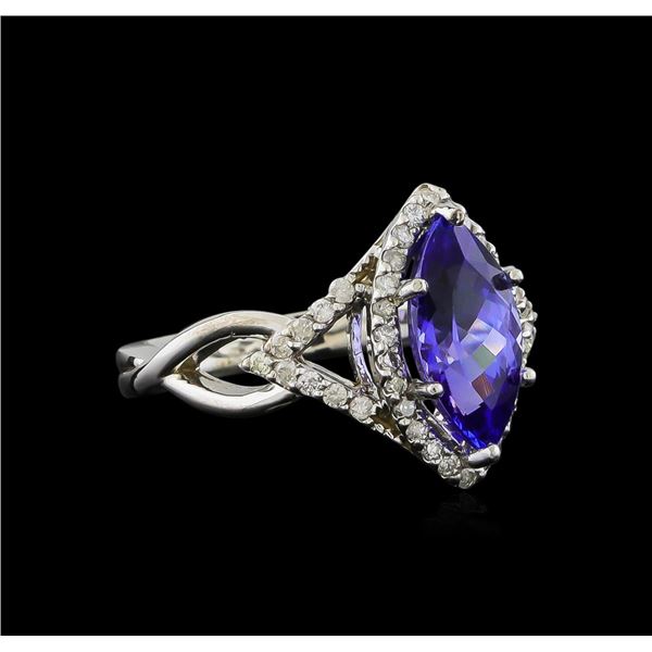 14KT White Gold 2.28 ctw Tanzanite and Diamond Ring