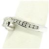 Image 3 : 14k White Gold 0.55 ctw Round Diamond Channel & Solitaire Twist Swirl Bypass Rin